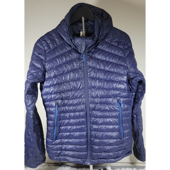 Decathlon Forclaz Trek 100 Down Jacket Men’s S Navy Blue Lightweight Packable - Picture 1 of 7